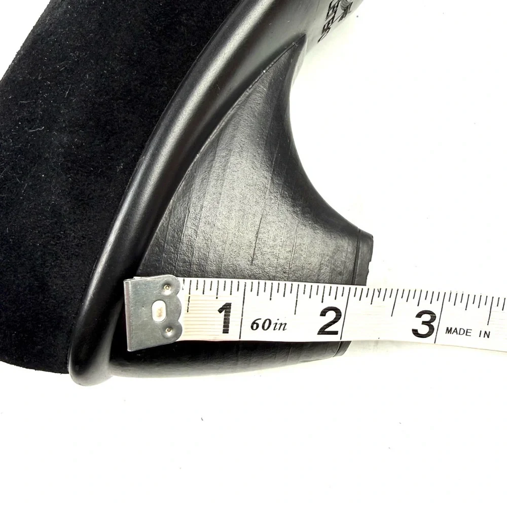 Dansko Raphael Shoes 40‎ Black Suede Leather Slip On Clog Wedge Work Classic